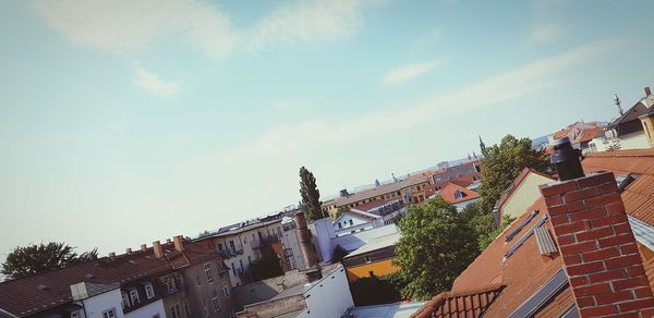 Low angle view of buildings against sky