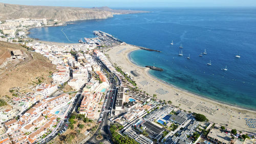 High angle view of beach