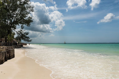 Scenic view of beach against sky