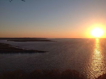 Scenic view of sea at sunset