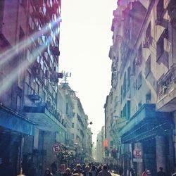 People walking on city street