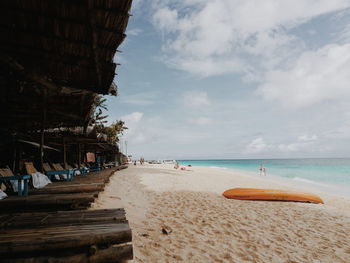 Scenic view of beach against sky