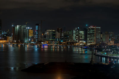 Illuminated city at night