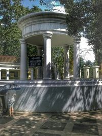 Fountain in front of building