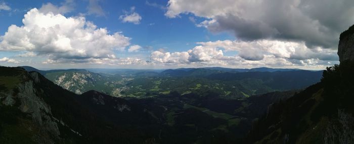 Panoramic view of mountains against sky