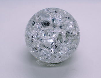 Close-up of crystal ball against white background