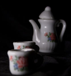 Close-up of tea cup on table