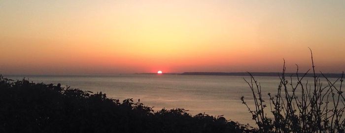 Scenic view of sea during sunset