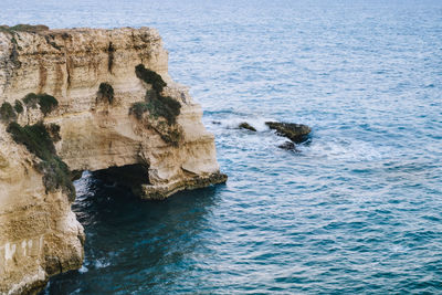 Rock formation in sea