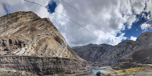 Panoramic view of mountains against sky