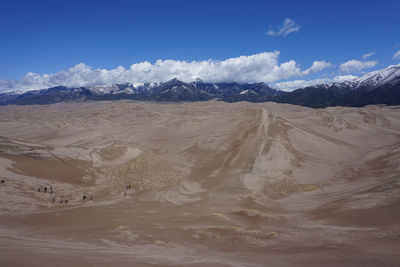 Scenic view of mountains against cloudy sky