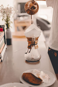 Close-up of coffee on table in restaurant