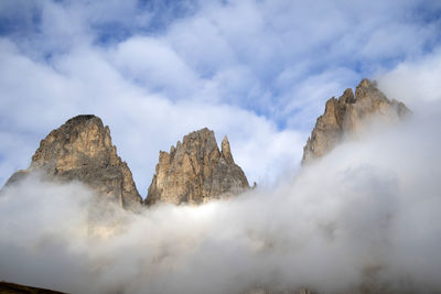 Photographic documentation of the dolomites particular of the sasso lungo group