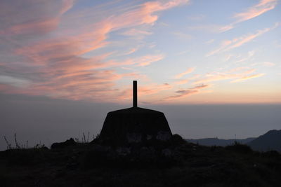 Cross against sky during sunset