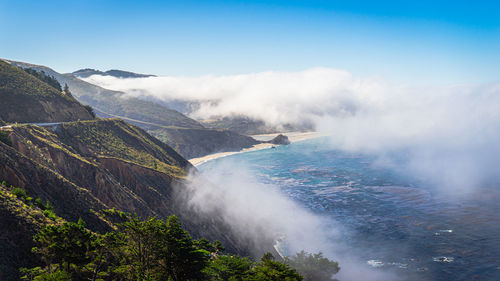 Low clouds and fog in big sur.