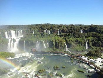 Scenic view of waterfall