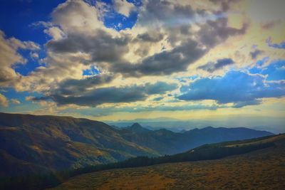 Idyllic shot of mountain range against sky at sierra nevada