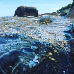 Surface level of rocks in sea