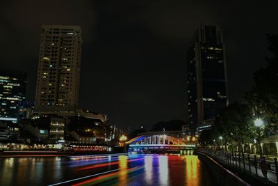 City lit up at night