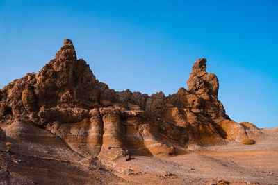 Rock formations on sunny day