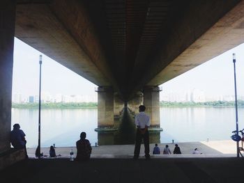 View of bridge over river