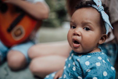 Close-up portrait of cute baby