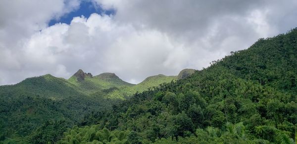 Panoramic view of mountains against sky