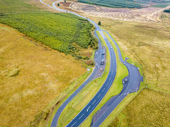 High angle view of agricultural field