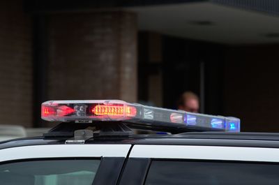 Close-up of police car siren