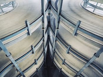 High angle view of parking garage