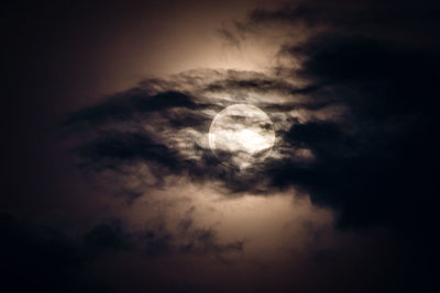 Low angle view of moon in sky