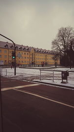 Road against sky in city