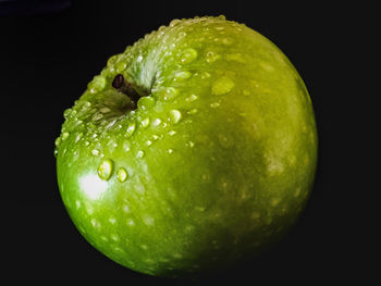 Close-up of fruit over black background