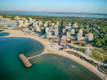 An aerial view on the hotel complex in la grande motte, france