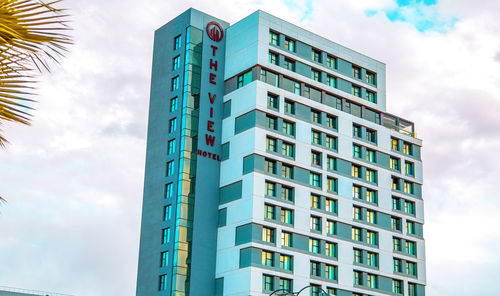 Low angle view of modern building against sky