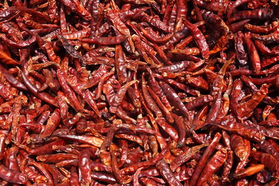 Full frame shot of red chili peppers