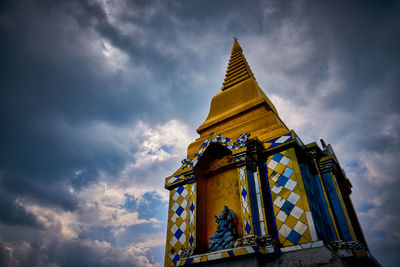 Low angle view of traditional building against sky