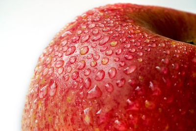 Close-up of strawberry over white background