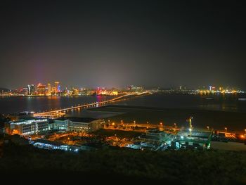 Illuminated city at night