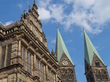 Low angle view of historic building against sky