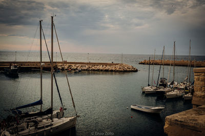 Sailboats in marina