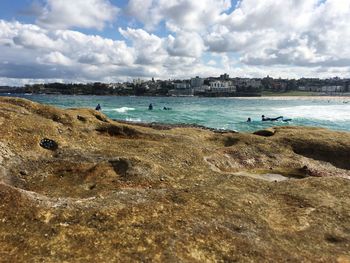 Scenic view of beach against sky