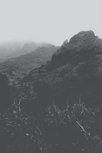 Scenic view of land against clear sky