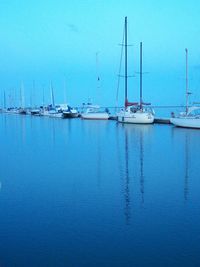 Boats in calm blue sea