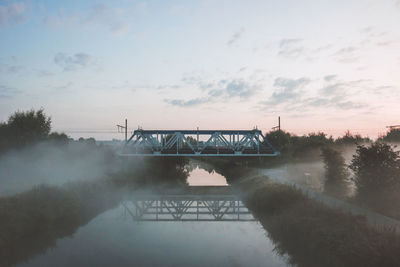 Bridge over river against sky