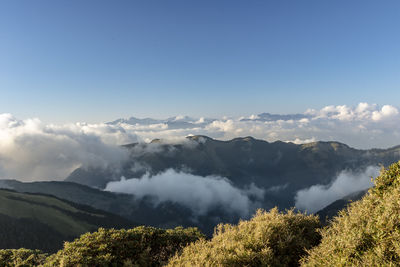 Scenic view of mountains against sky