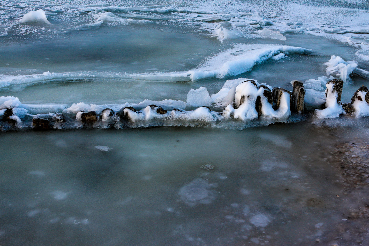 VIEW OF FROZEN SEA IN WINTER