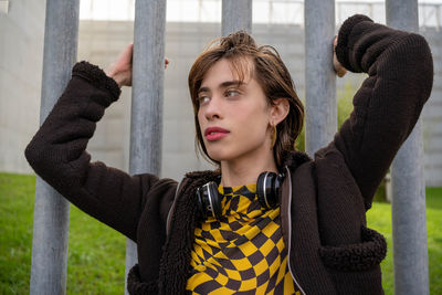 Young woman looking away