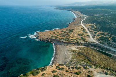 High angle view of sea shore