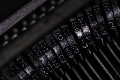 Close-up of typewriter